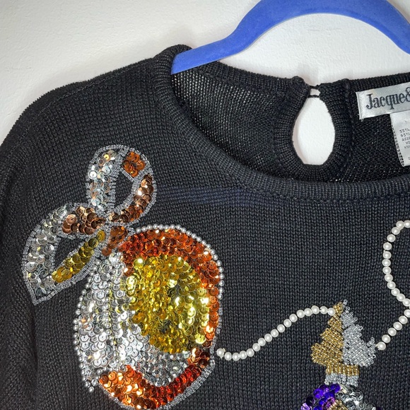vintage Jacque & Koko beaded and sequined sweater Sz Lg - Picture 6 of 16